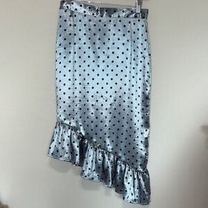 Nasty Gal Metallic Asymmetrical Skirt with Black Dots